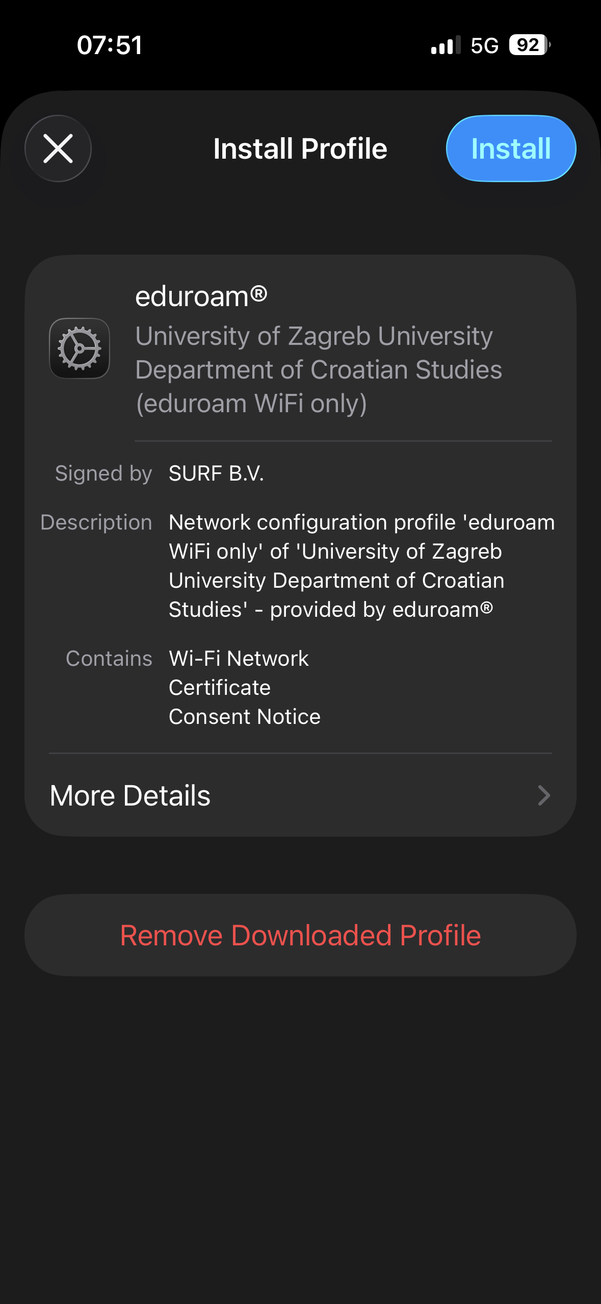 Install Profile